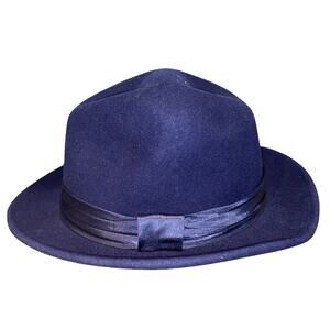 St Patrick Men's Size Medium Fedora Wool Felt Hat Blue